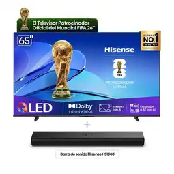 Falabella Combo Televisor 65 + Barra | 4K UHD LED | 65Q6QV | Barra de Sonido HS1000 oferta