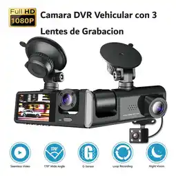 Falabella Cámara de Carro Full HD Grabadora Vehicular De Seguridad Triple Lente 2K Visión Nocturna oferta