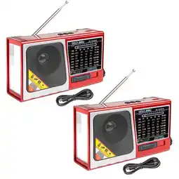 Falabella Set x2 Radio Solar Recargable AMFMSW 8 Bandas USB Bluetooth oferta