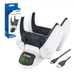 Falabella Base Cargador dualsense controles PS5 indicador led - USB-C rápida oferta