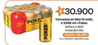 Poker cervezas en lata
