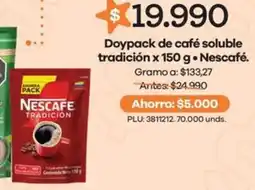 Éxito Nescafé doypack de café soluble tradición oferta