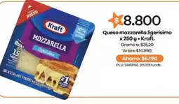 Éxito Kraft queso mozzarella ligerísimo oferta