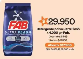 Fab detergente polvo ultra flash