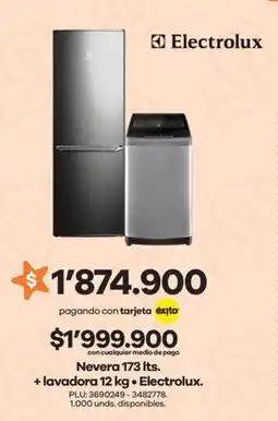 Éxito Electrolux nevera + lavadora oferta