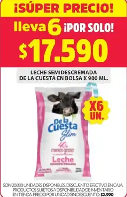 Ara De la cuesta leche semidescremada en bolsa oferta