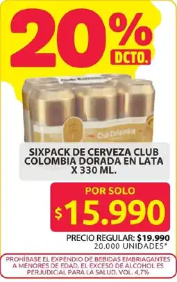Ara Club colombia sixpack de cerveza dorada en lata oferta