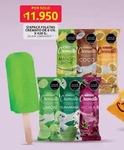 Ara Cremato sixpack paletas oferta