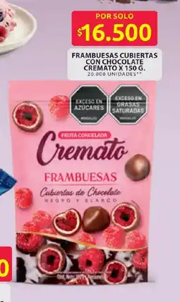 Ara Cremato frambuesas cubiertas con chocolate oferta