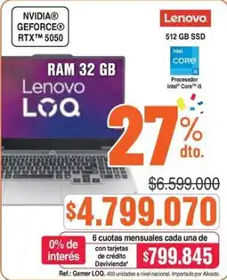 Alkosto Lenovo laptop oferta