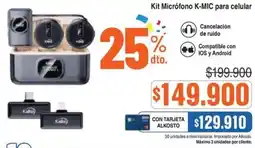 Alkosto Kit micrófono k-mic para celular oferta