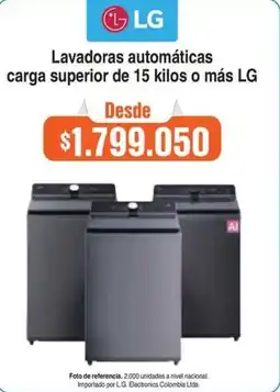Alkosto Lg lavadoras automáticas carga superior oferta