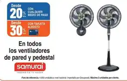 Alkosto Samurai en todos los ventiladores de pared y pedestal oferta