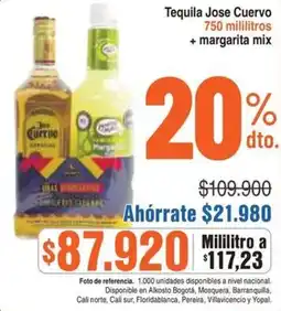 Alkosto Jose cuervo tequila oferta