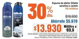 Alkosto Gillette espuma de afeitar sensitive o carbón oferta