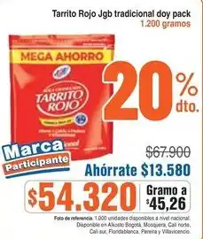 Alkosto Tarrito Rojo Jgb tradicional doy pack oferta