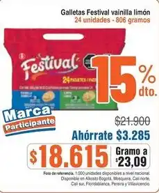 Alkosto Festival galletas vainilla limón oferta