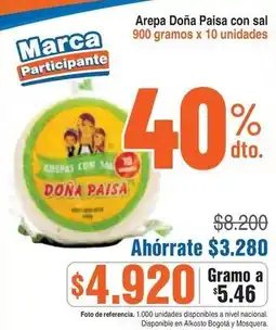 Alkosto Doña paisa arepa con sal oferta
