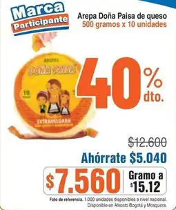 Alkosto Doña paisa arepa de queso oferta