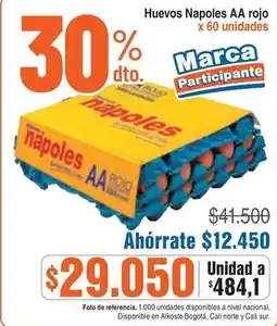 Alkosto Huevos napoles AA rojo oferta