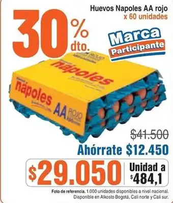 Huevos napoles AA rojo