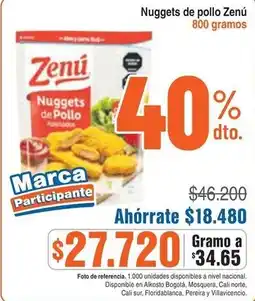Alkosto Zenú nuggets de pollo oferta