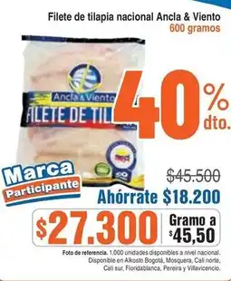 Alkosto Ancla & Viento filete de tilapia nacional oferta