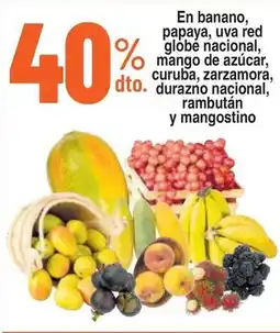Alkosto En banano, papaya, uva red globe nacional, mango de azúcar oferta