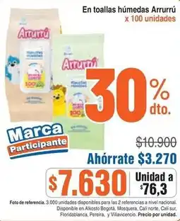 Alkosto Arrurrú en toallas húmedas oferta
