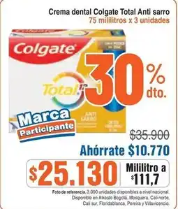 Alkosto Colgate crema dental total anti sarro oferta