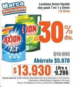 Alkosto Axion lavaloza líquido doy pack 7 en 1 y limón oferta