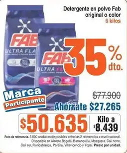 Alkosto Fab detergente en polvo original o color oferta