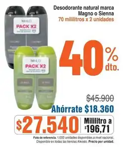 Alkosto Magno o sienna desodorante natural marca oferta