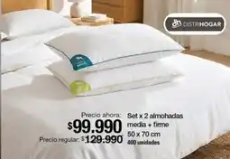 Jumbo Set x 2 almohadas media + firme oferta