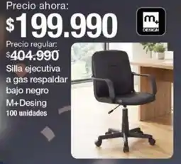 Jumbo M+desing silla ejecutiva a gas respaldar bajo negro oferta