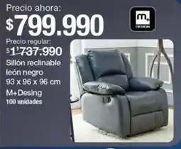Jumbo M+desing sillón reclinable león negro oferta