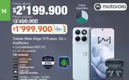Jumbo Moto edge 70 celular fusion 5G + audífonos oferta