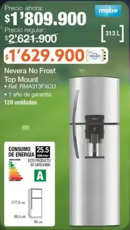 Jumbo Mabe nevera no frost top mount oferta