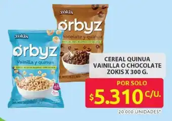 Zokis cereal quinua vainilla o chocolate