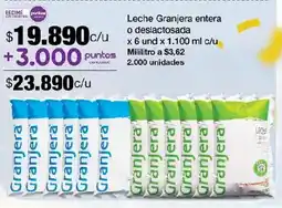 Jumbo Granjera leche entera o deslactosada oferta