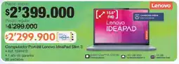 Jumbo Lenovo computador portátil ideapad slim 3 oferta