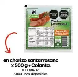Éxito Colanta en chorizo santarrosano oferta