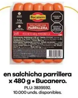 Éxito Bucanero en salchicha parrillera oferta