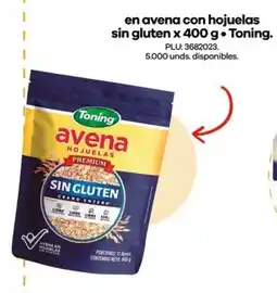Éxito Toning en avena con hojuelas sin gluten oferta