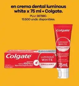 Éxito Colgate en crema dental luminous white oferta