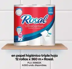 Éxito Rosal en papel higiénico triple hoja oferta