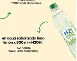 Éxito H2oh! en agua saborizada lima limón oferta