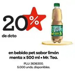 Éxito Mr. tea en bebida pet sabor limón menta oferta