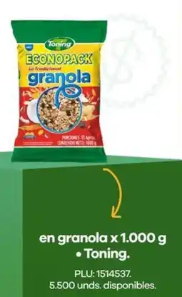 Éxito Toning en granola oferta