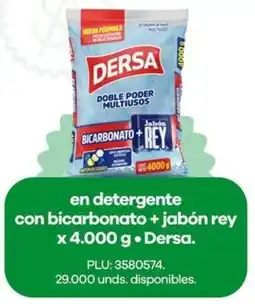 Éxito Dersa en detergente con bicarbonato + jabón rey oferta